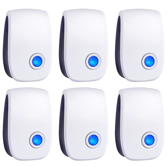 Ultrasonic Pest Control Repeller 6 Packs, Electronic Pest Repellent, Insect Repeller for Bugs, Mouse, Mosquito, Roach, Rodent, Spider, Ant